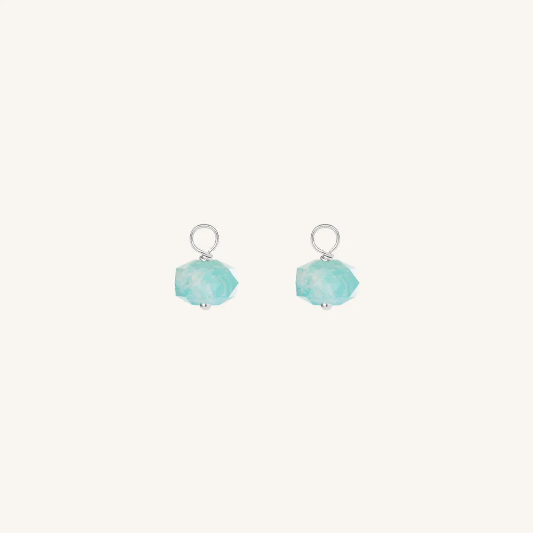 Opulent Amazonite Hoop Charm - Stone of Courage (Set of 2)