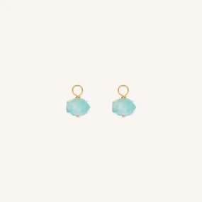 Opulent Amazonite Hoop Charm - Stone of Courage (Set of 2)