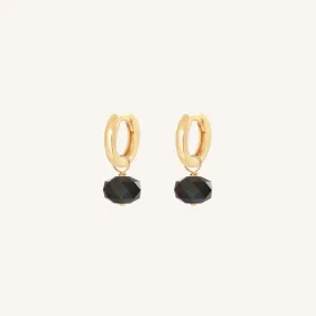 Opulent Black Spinel Plain Hoops - Stone of Mindset