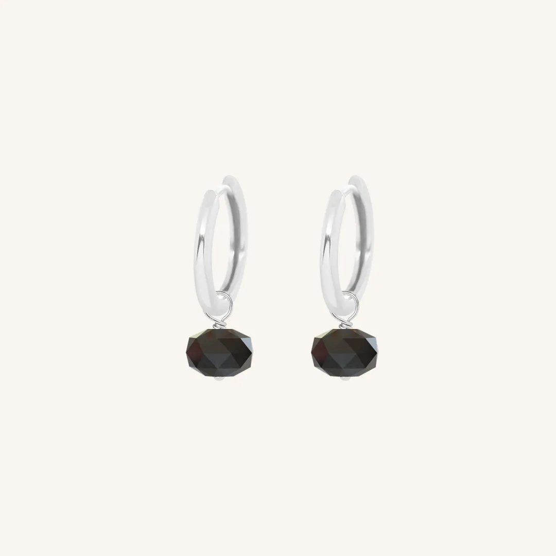 Opulent Black Spinel Plain Hoops - Stone of Mindset