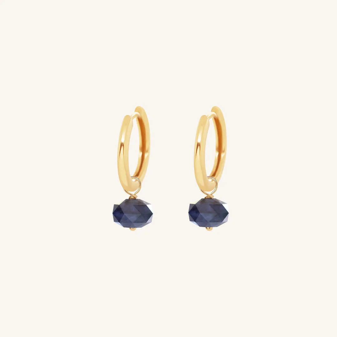 Opulent Sodalite Plain Hoops - Stone of Perspective