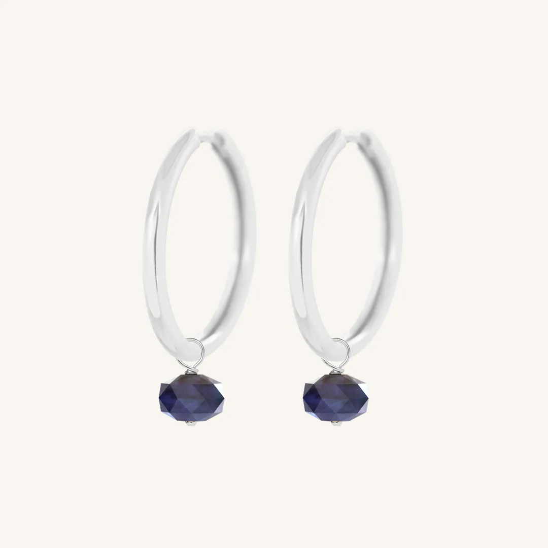 Opulent Sodalite Plain Hoops - Stone of Perspective