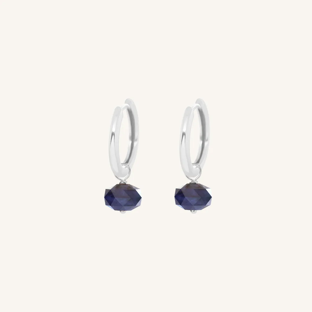 Opulent Sodalite Plain Hoops - Stone of Perspective