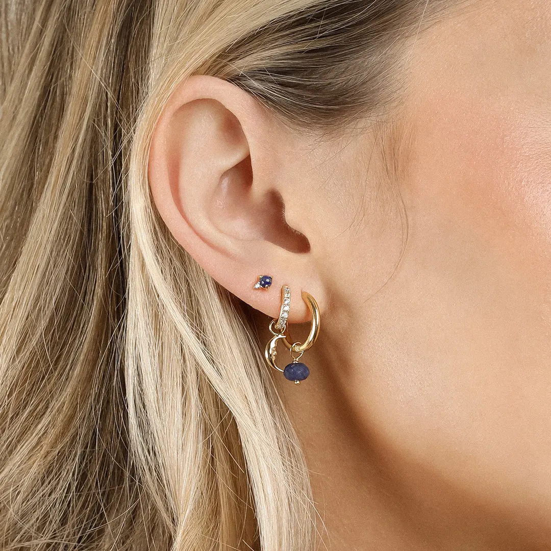 Opulent Sodalite Plain Hoops - Stone of Perspective