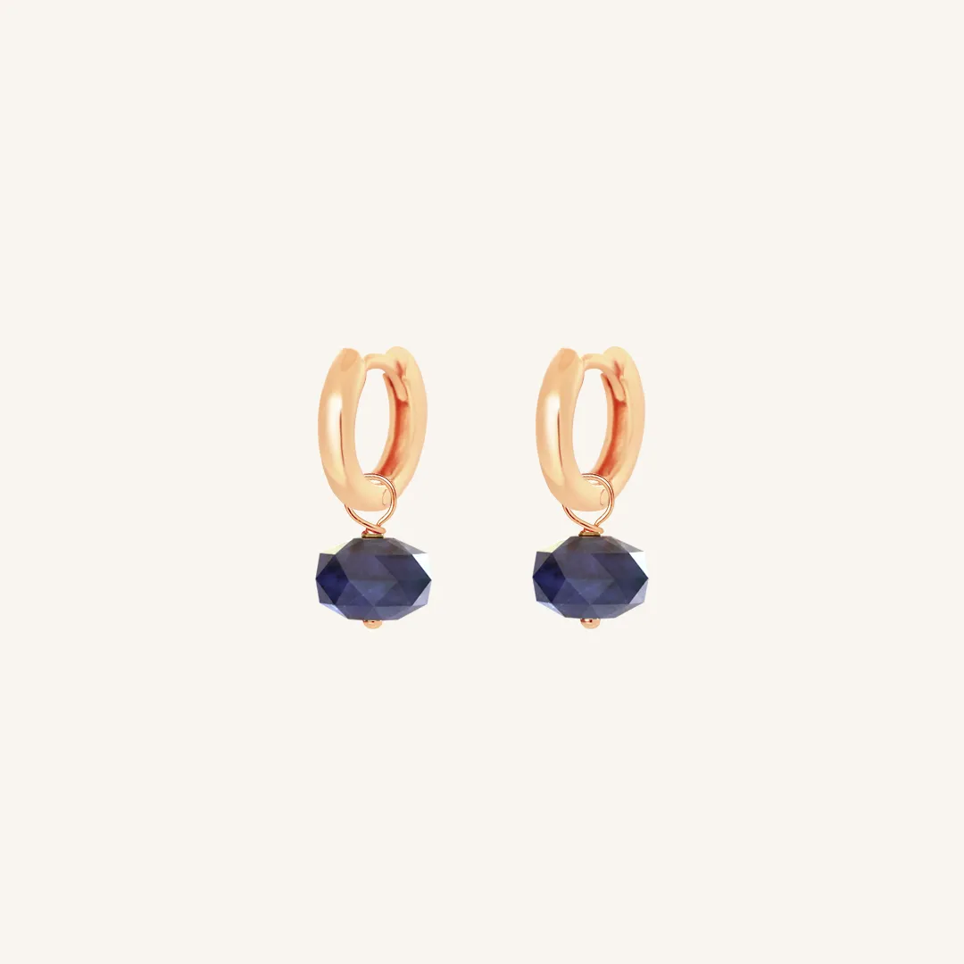 Opulent Sodalite Plain Hoops - Stone of Perspective