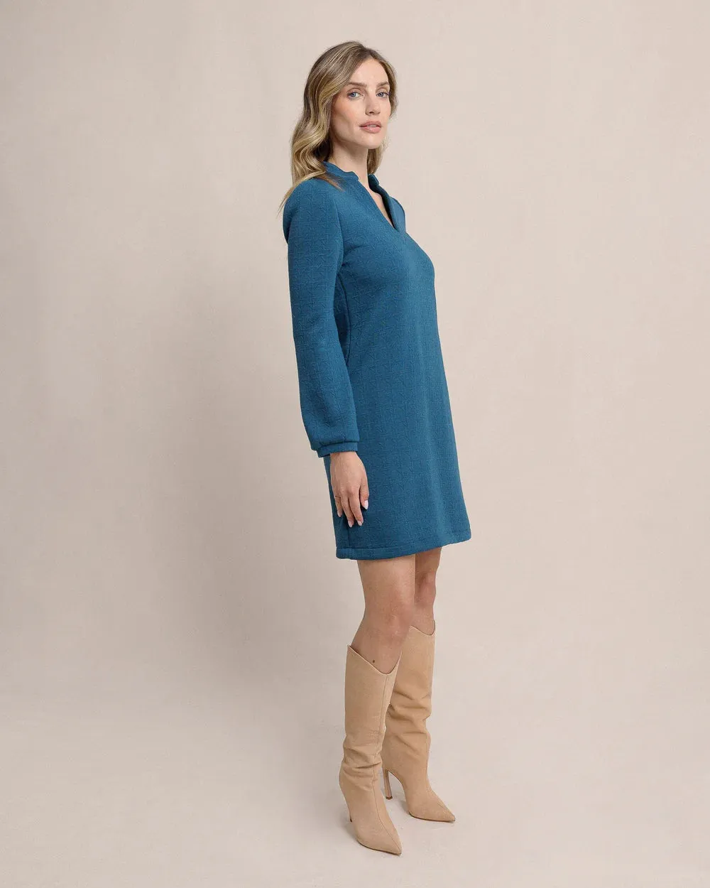 Oren Quilted Dress - Teal Haze by Southern Tide