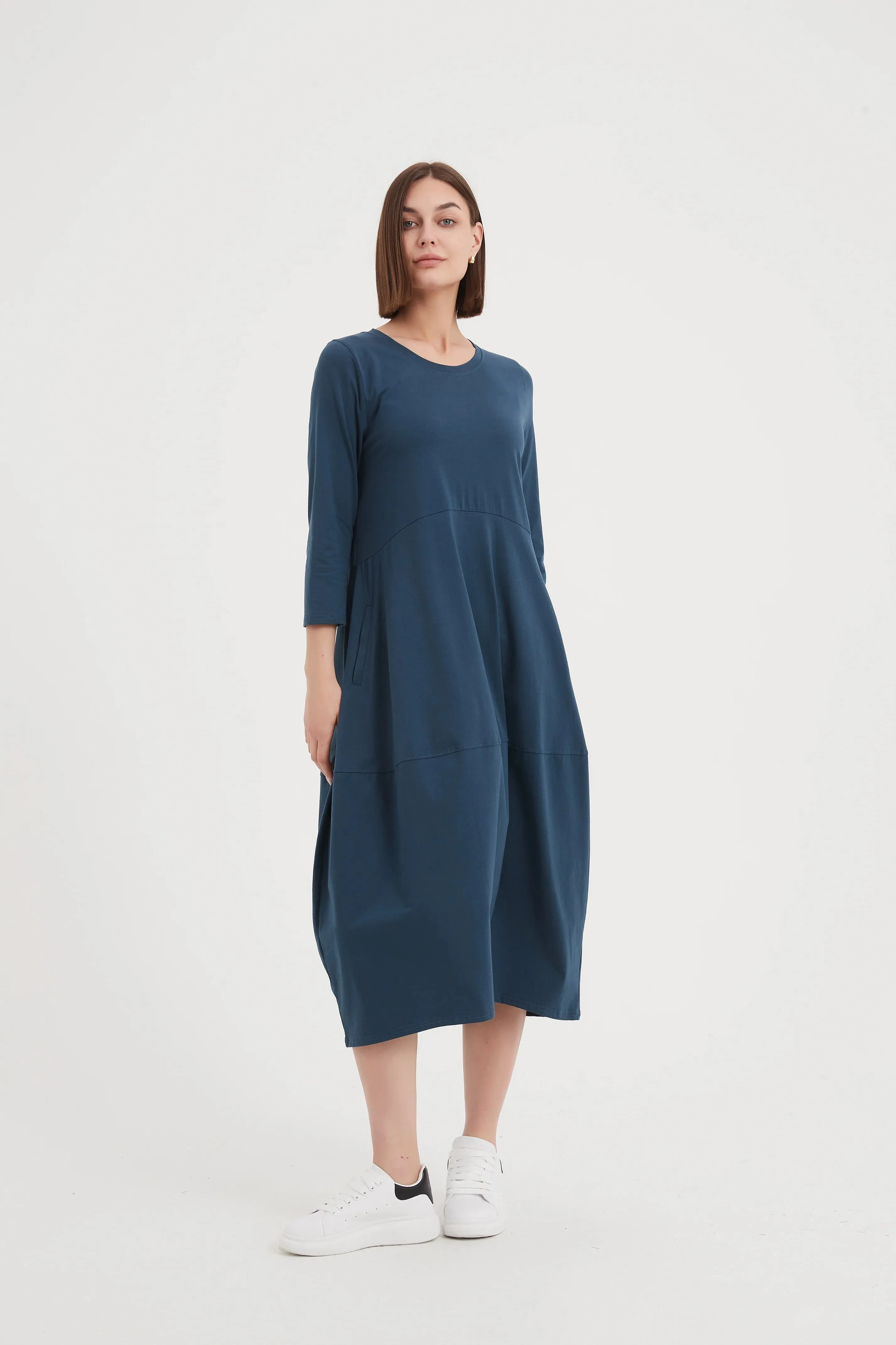 Ovoid Jersey Dress | Deep Teal