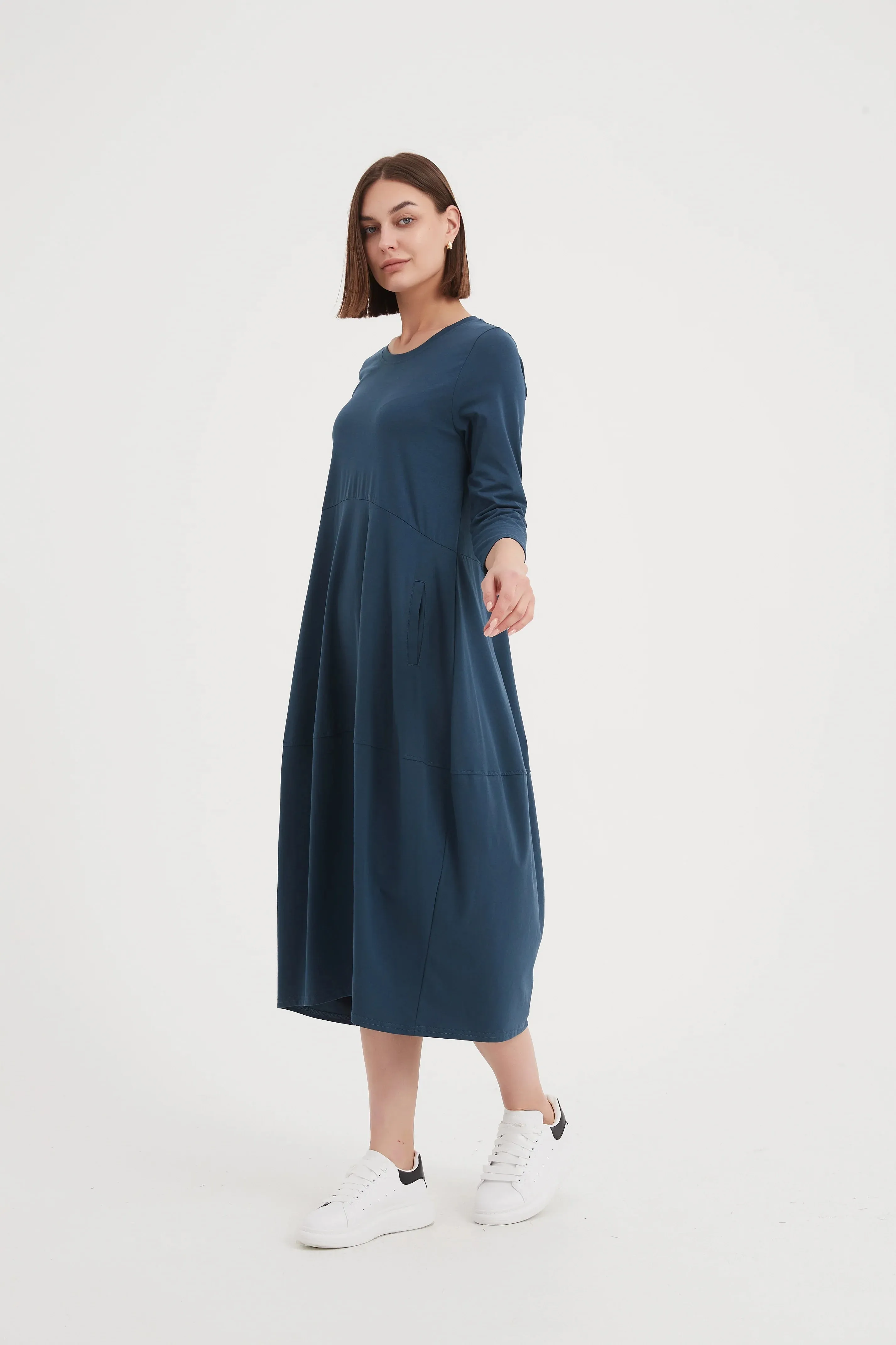 Ovoid Jersey Dress | Deep Teal