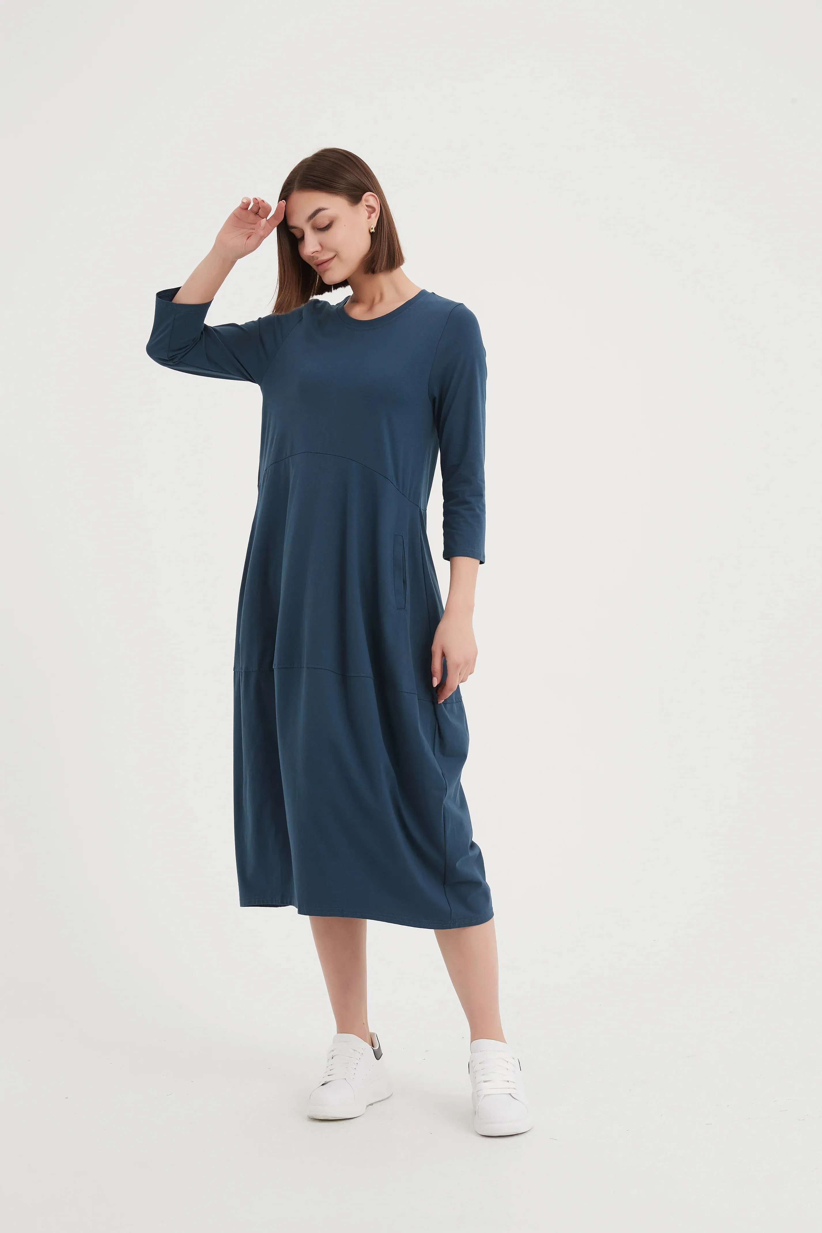 Ovoid Jersey Dress | Deep Teal