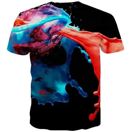 Painting T shirts Men Graffiti T shirts Funny Galaxy Tshirts Cool Art Tshirts Casual Black Tshirt Printed Short Sleeve