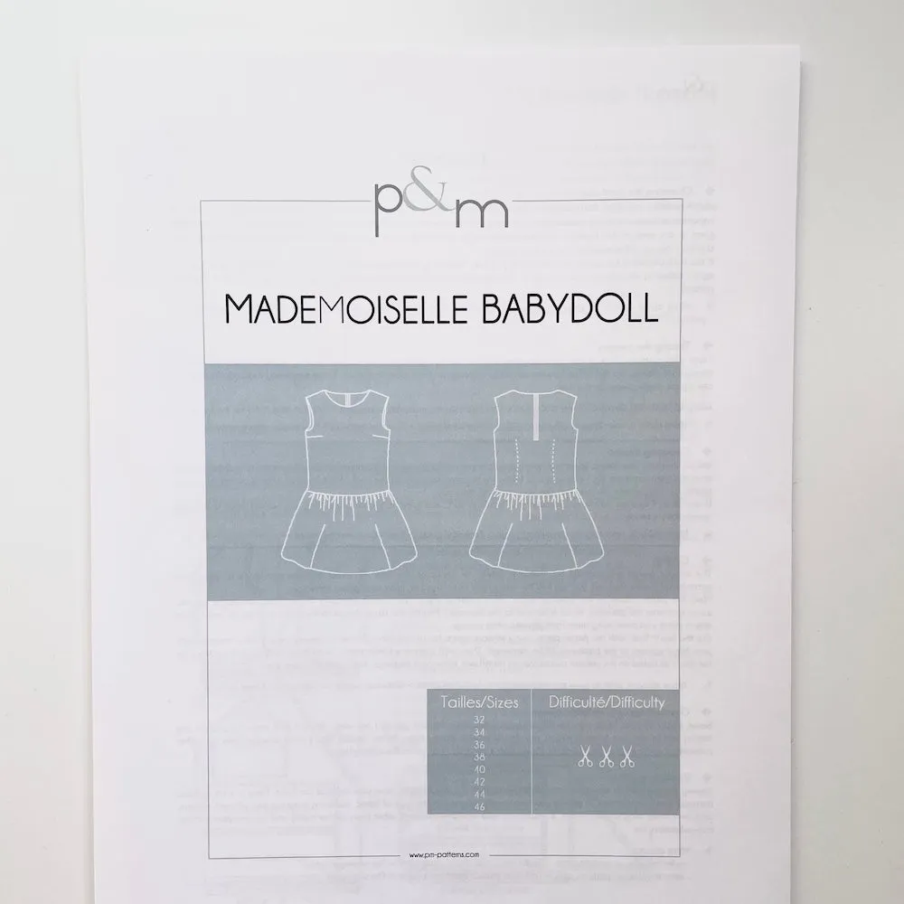 P&M Patterns : Mademoiselle Babydoll Blouse & Dress