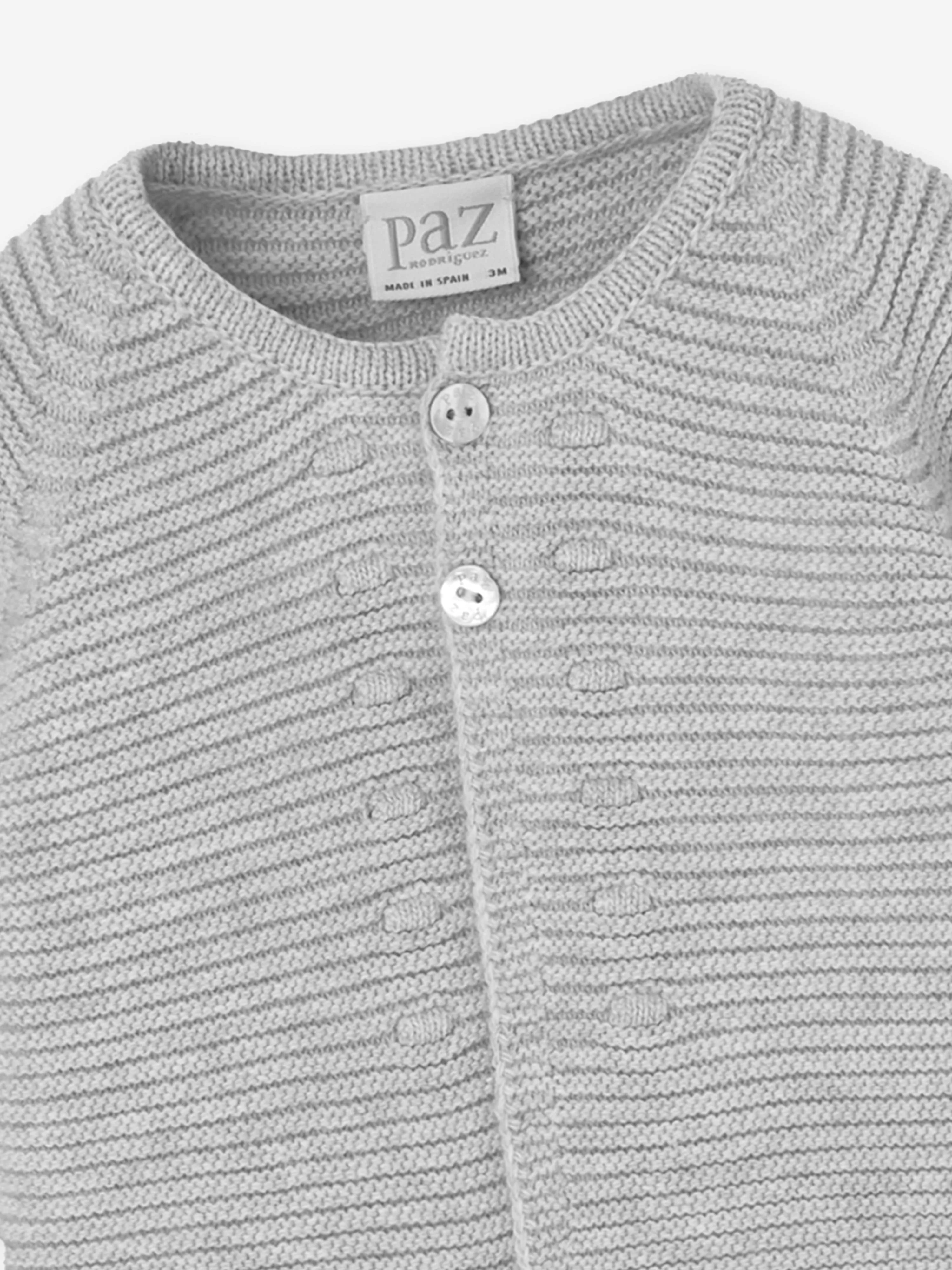 Paz Rodriguez Baby Knitted Cardigan in Grey