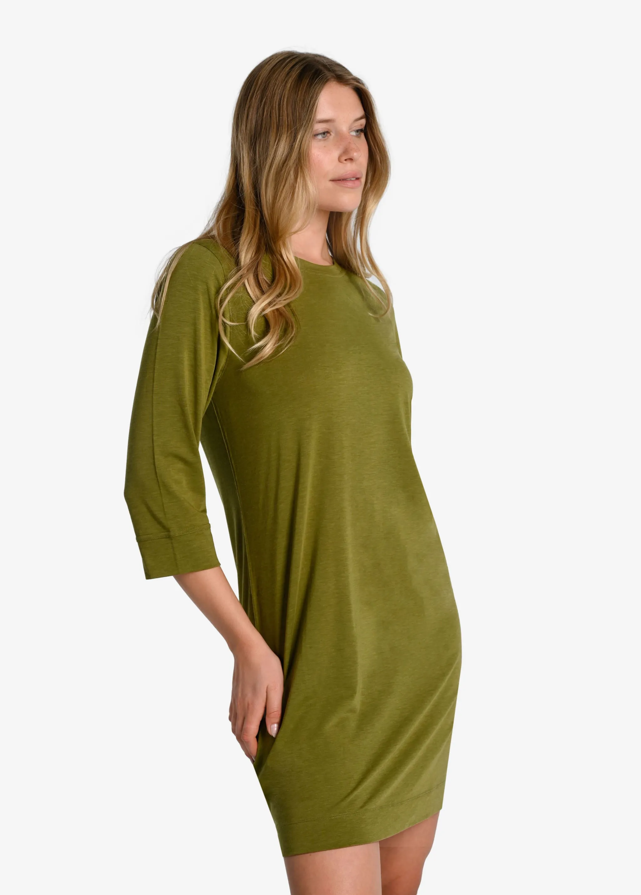 Performance Wool 3/4 Sleeve Dress