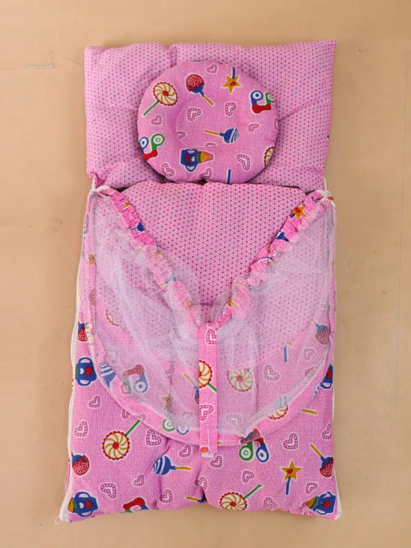 Pink Sleeping Bag With Mosquito Net For Newborns N NBSB07