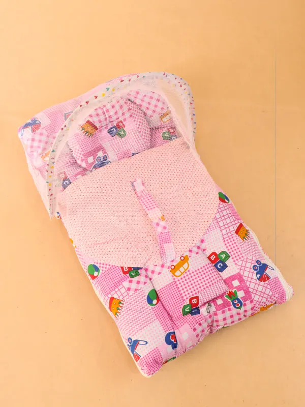 Pink Sleeping Bag With Mosquito Net For Newborns N NBSB08