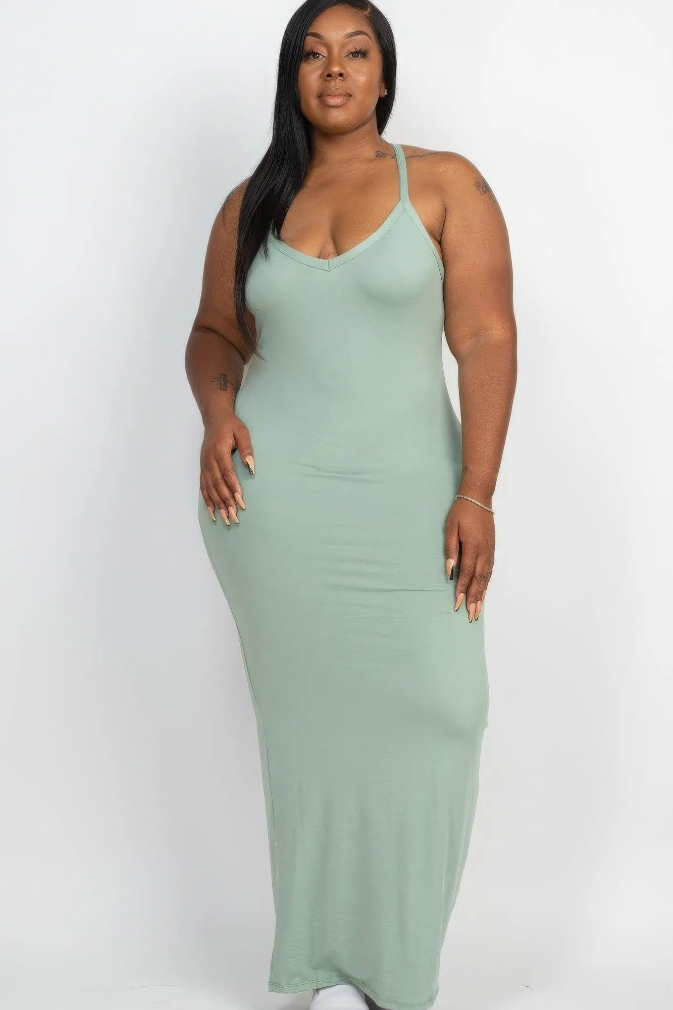 Plus Racer Back Maxi Dress 7 Colors