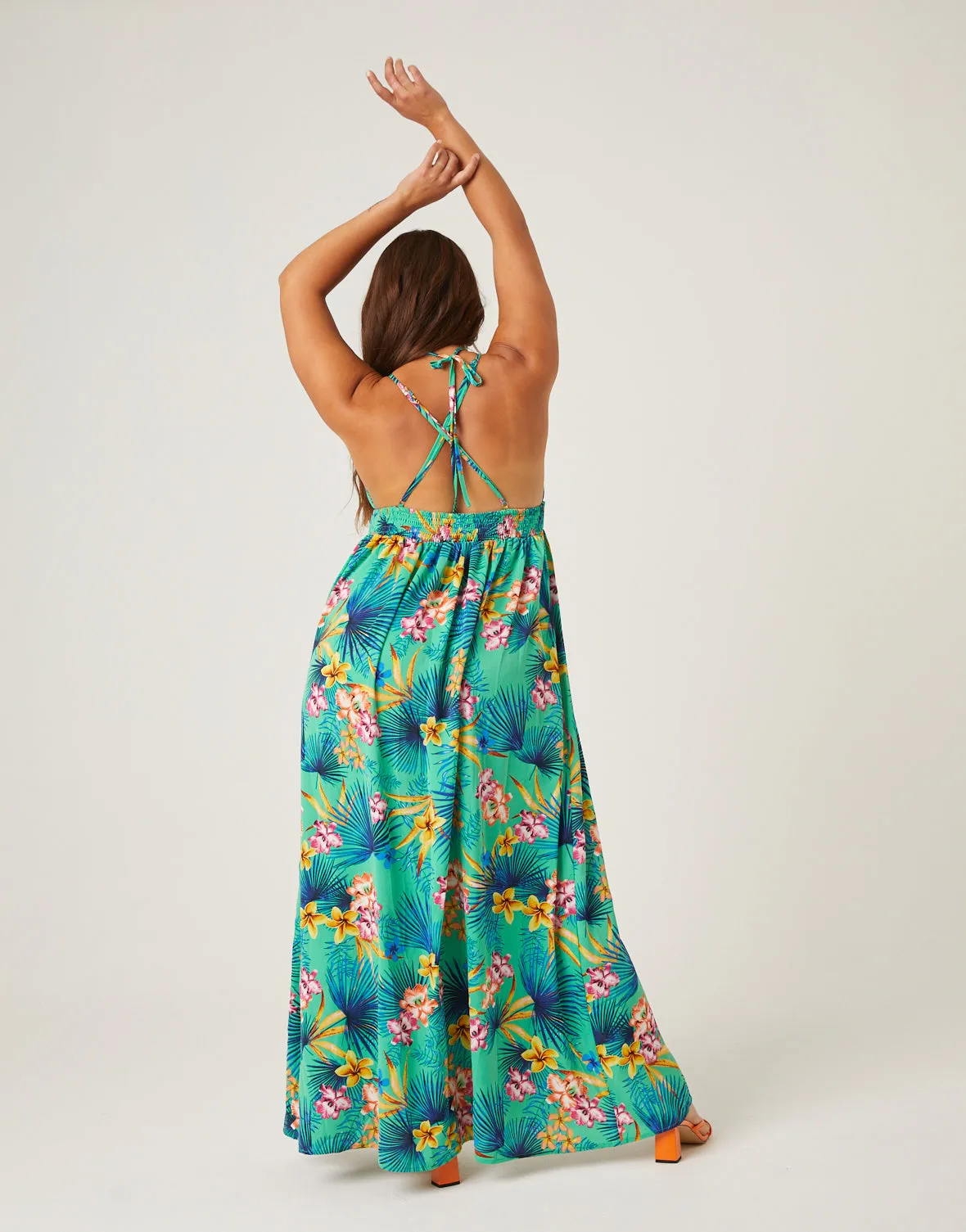 Plus Size Bold Tropical Maxi Dress