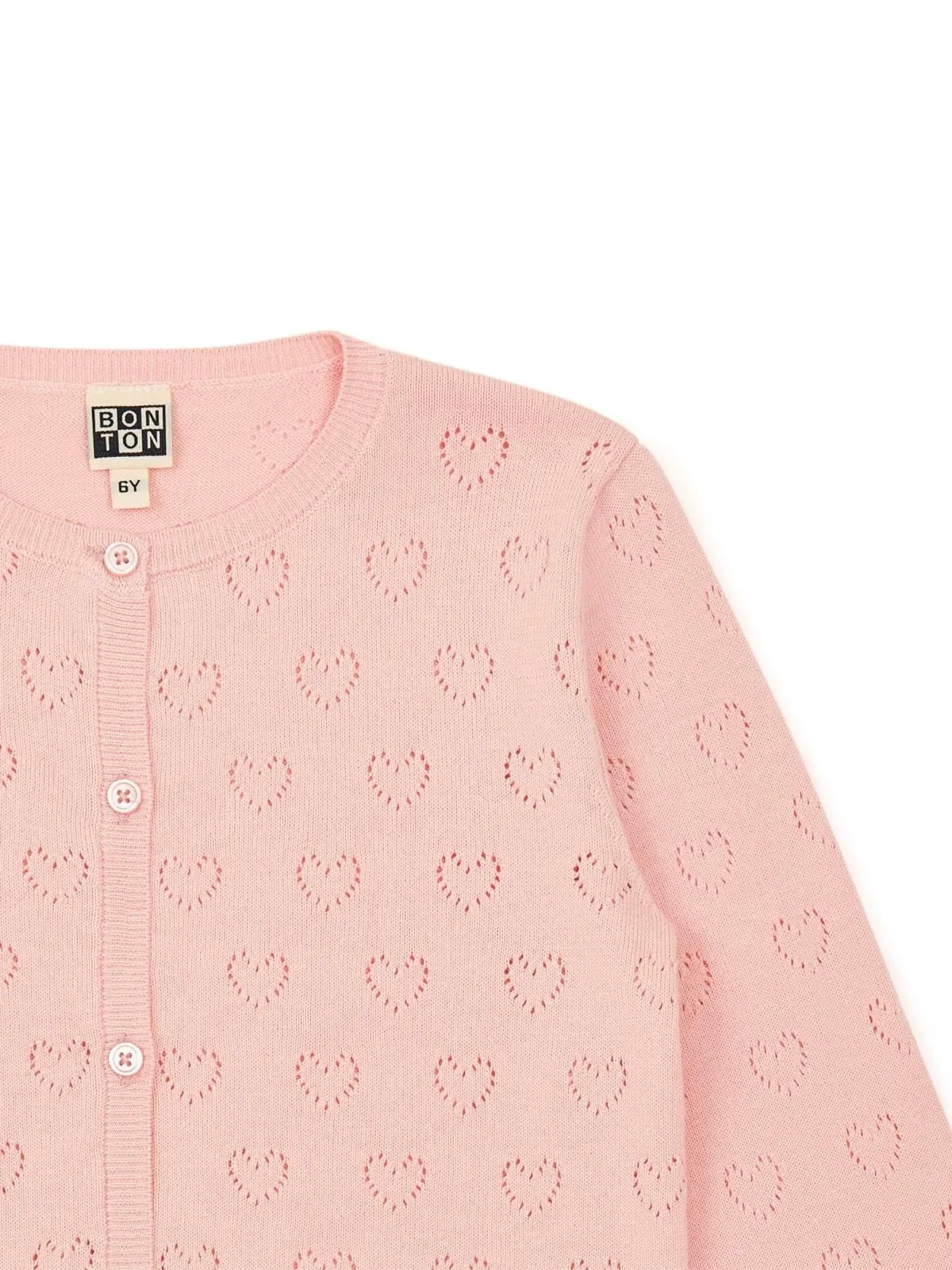 Pointelle Heart Cardigan