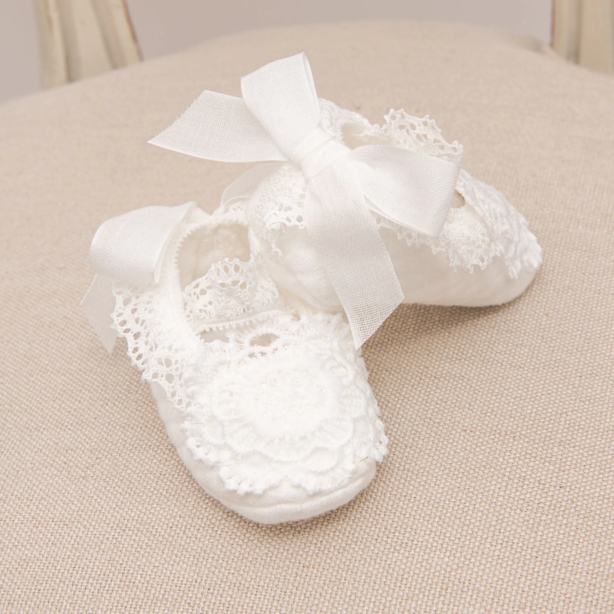 Poppy Christening Booties