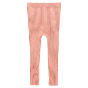 Purebaby Rib Knit Leggings - Nectarine Melange