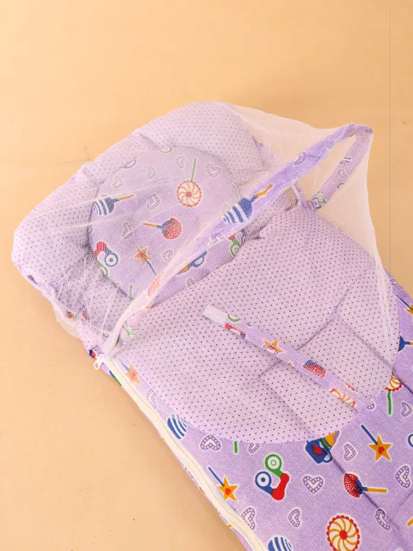 Purple Sleeping Bag With Mosquito Net For Newborns N NBSB07