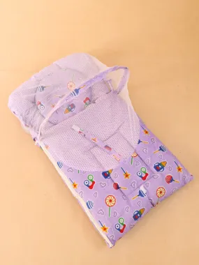 Purple Sleeping Bag With Mosquito Net For Newborns N NBSB07