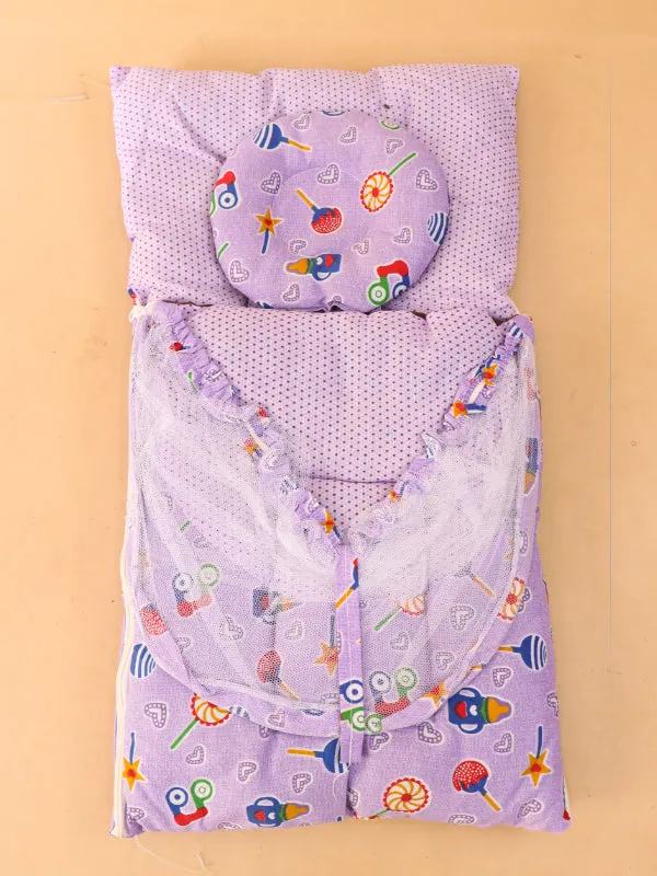 Purple Sleeping Bag With Mosquito Net For Newborns N NBSB07