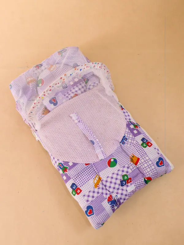 Purple Sleeping Bag With Mosquito Net For Newborns N NBSB08