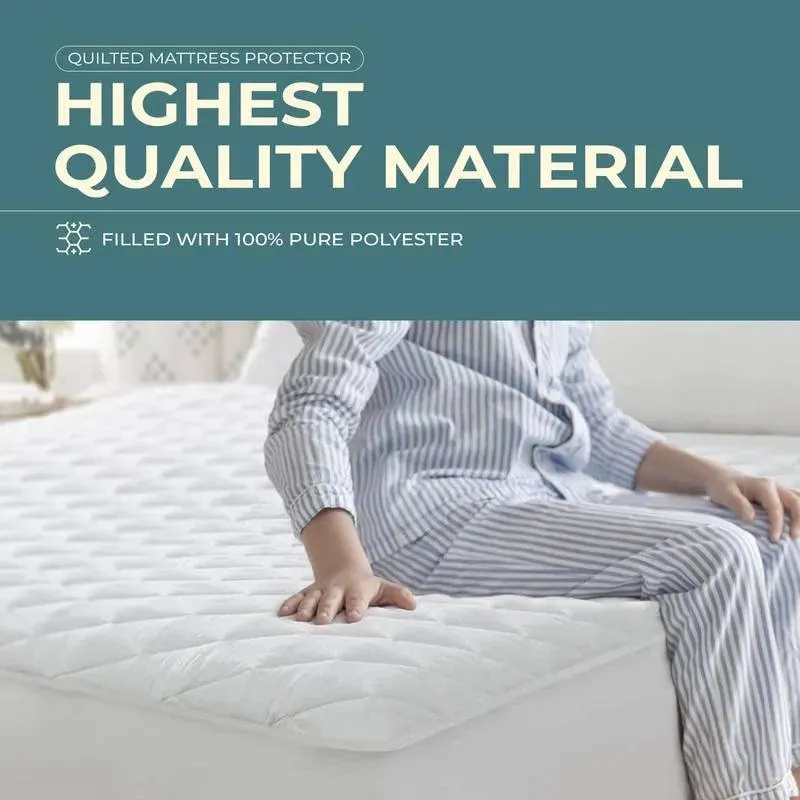 Quilted Mattress Protector – 30 cm Deep Breathable Fabric & Waterproof Layer