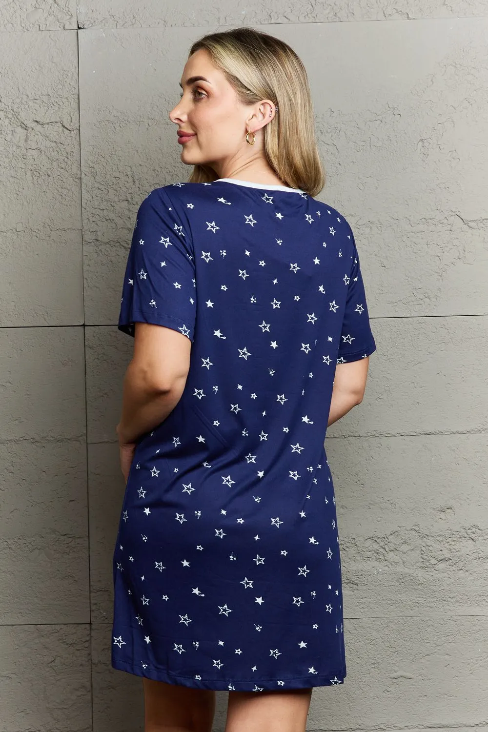 Quilted Quivers Button Down Sleepwear Dress