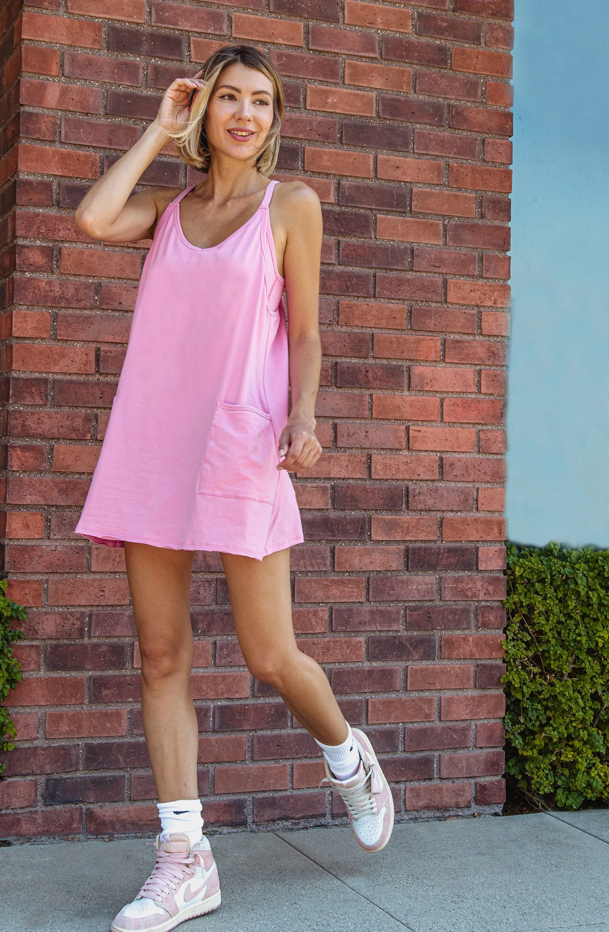 Raya Short Mini Sport Dress - Ballet Pink