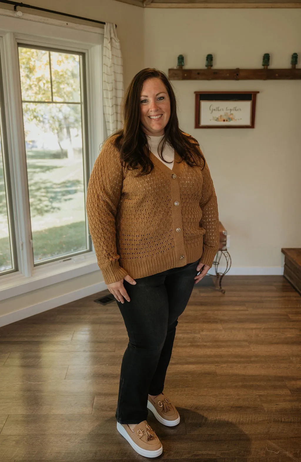 RAYNE CURVY POINTELLE CARDIGAN