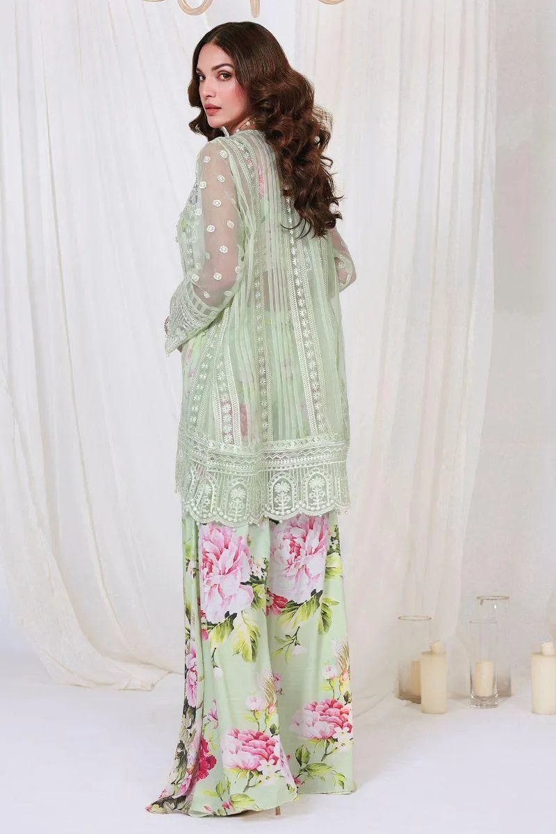 Reema Ahsan - NURAY - Organza  - Lime green  - 4 Piece