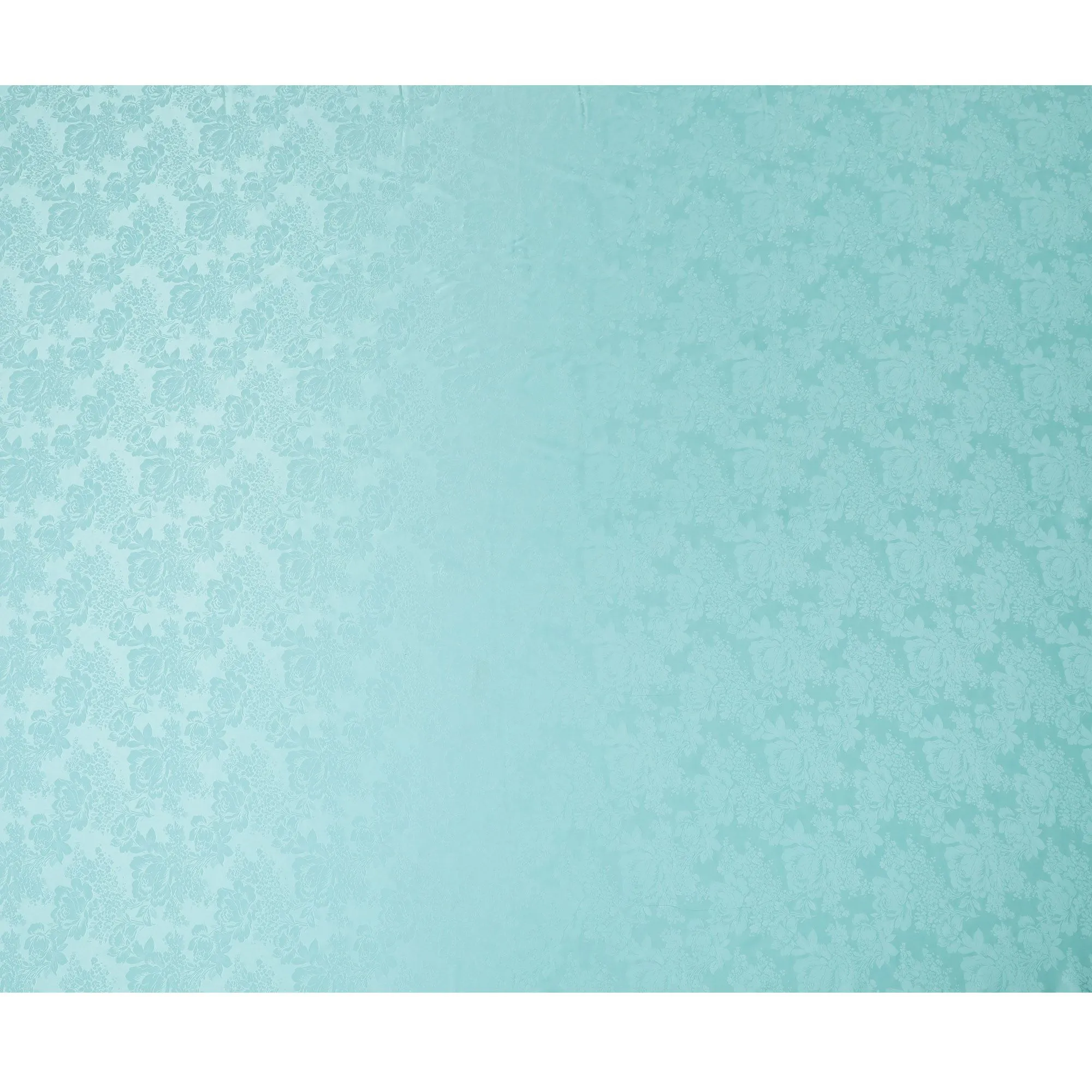 Refreshing Aqua Blue Floral Jacquard Crepe Silk Fabric, Silken Touch, 110cm Width - Ideal for Luxe Apparel-D18906