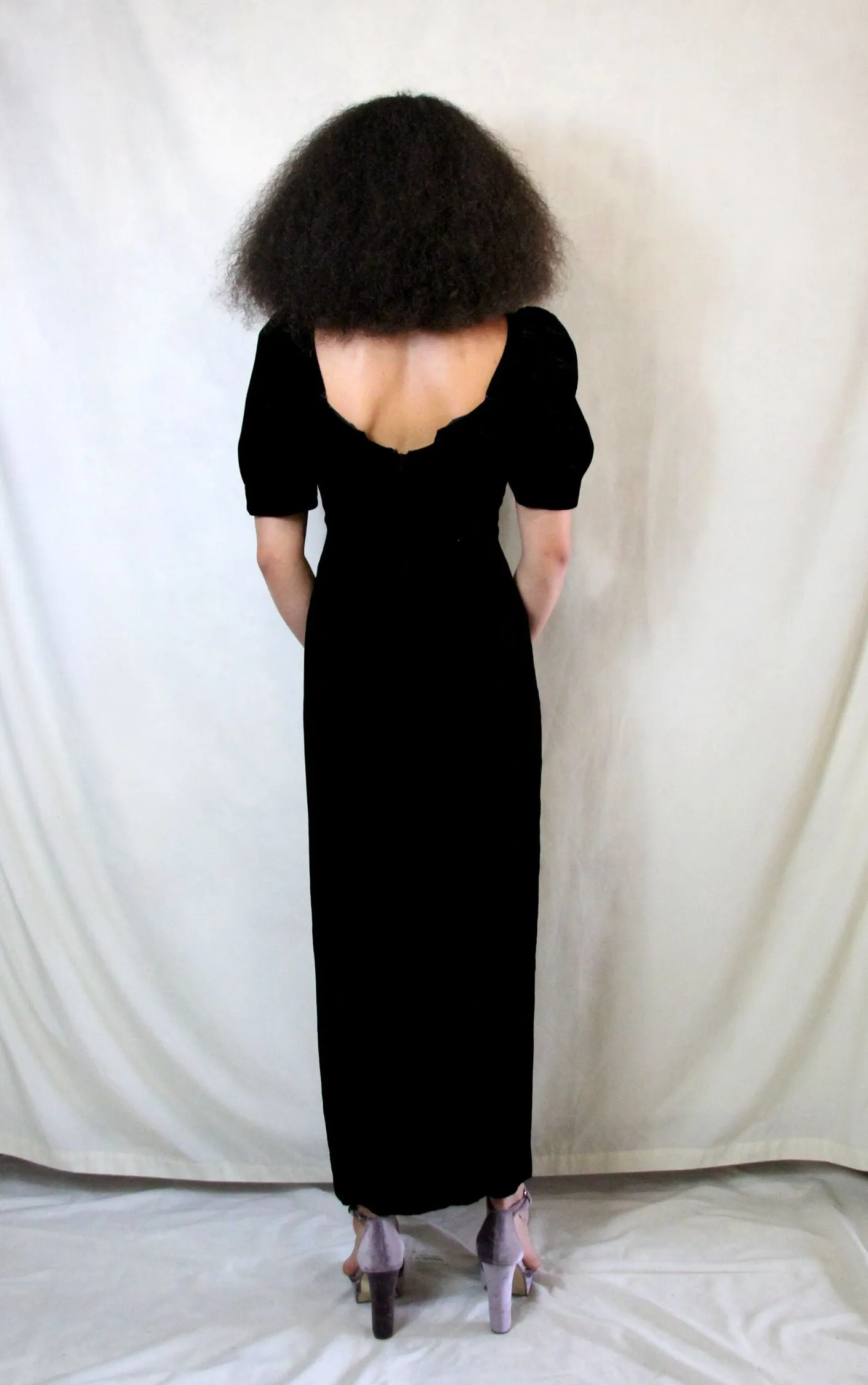 RENT Vintage Maxi Velvet Cocktail Dress