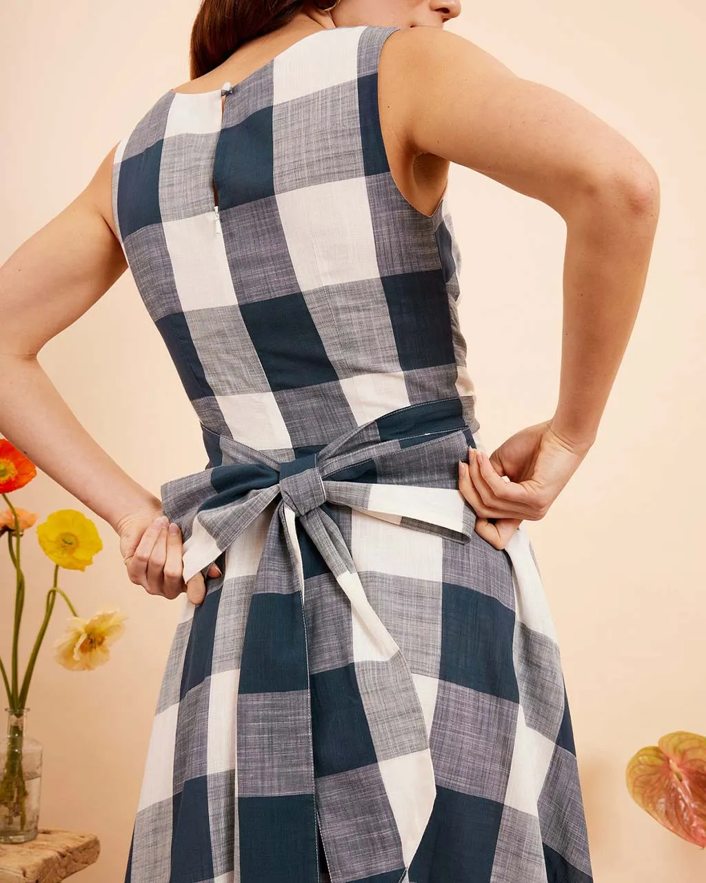 Roberta Dress - Indigo Plaid