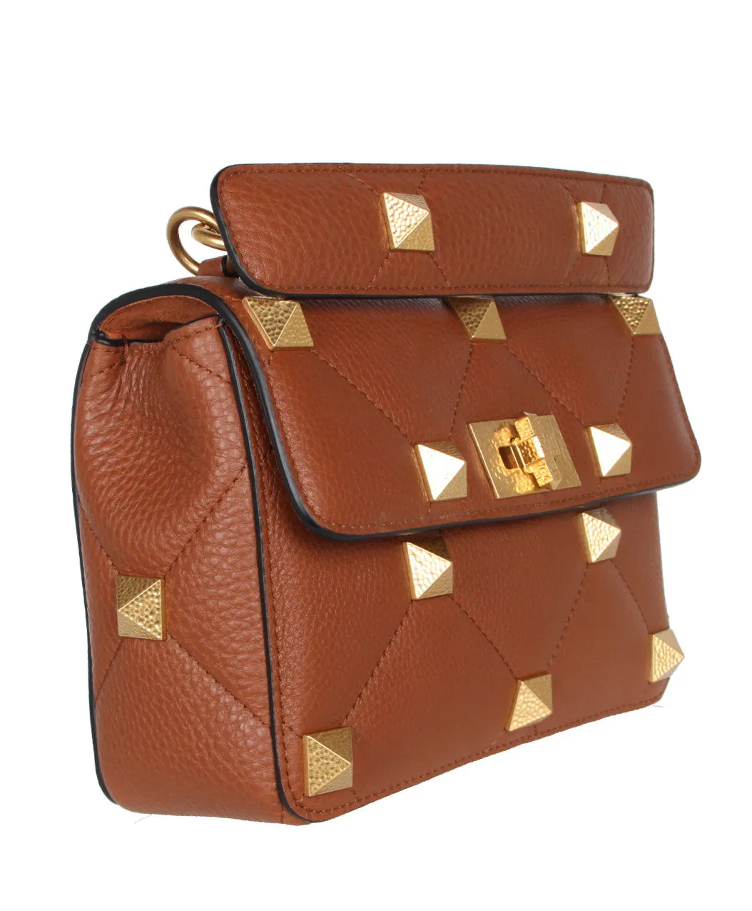 Roman Stud Grained Medium Bag, Selleria