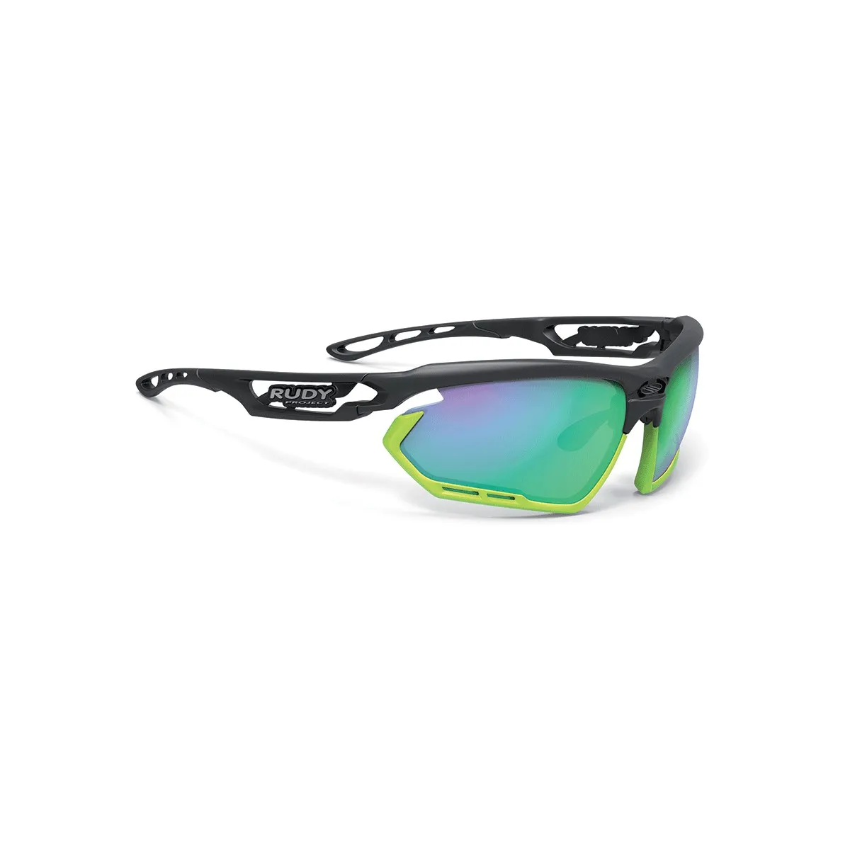 Rudy Project Fotonyk 3FX Polarized Sunglasses Color Matte Black Fluo Green