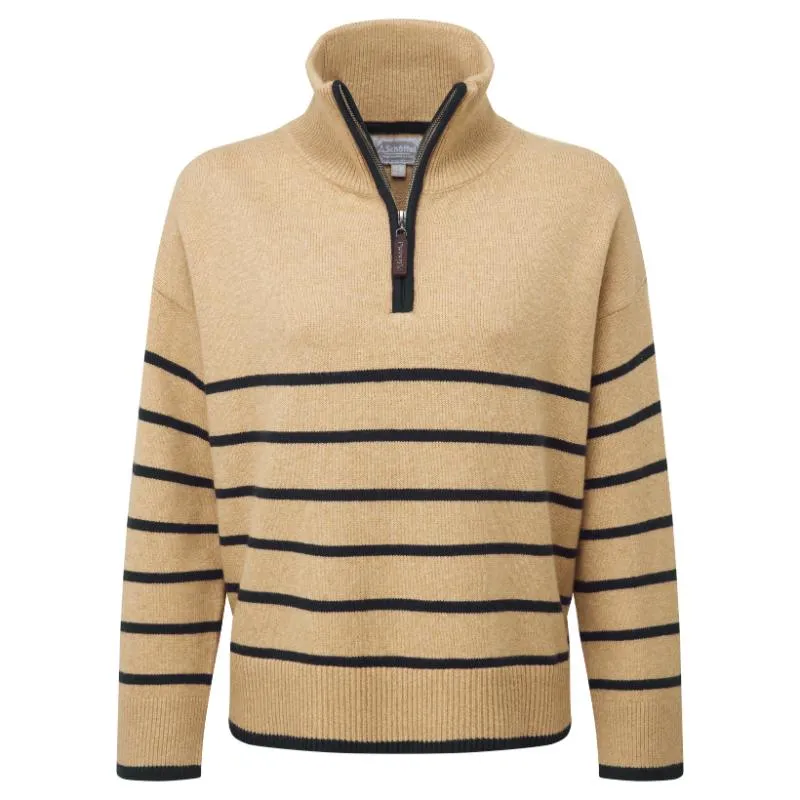 Schoffel Sandsend 1/4 Zip Ladies Jumper - Warm Sand