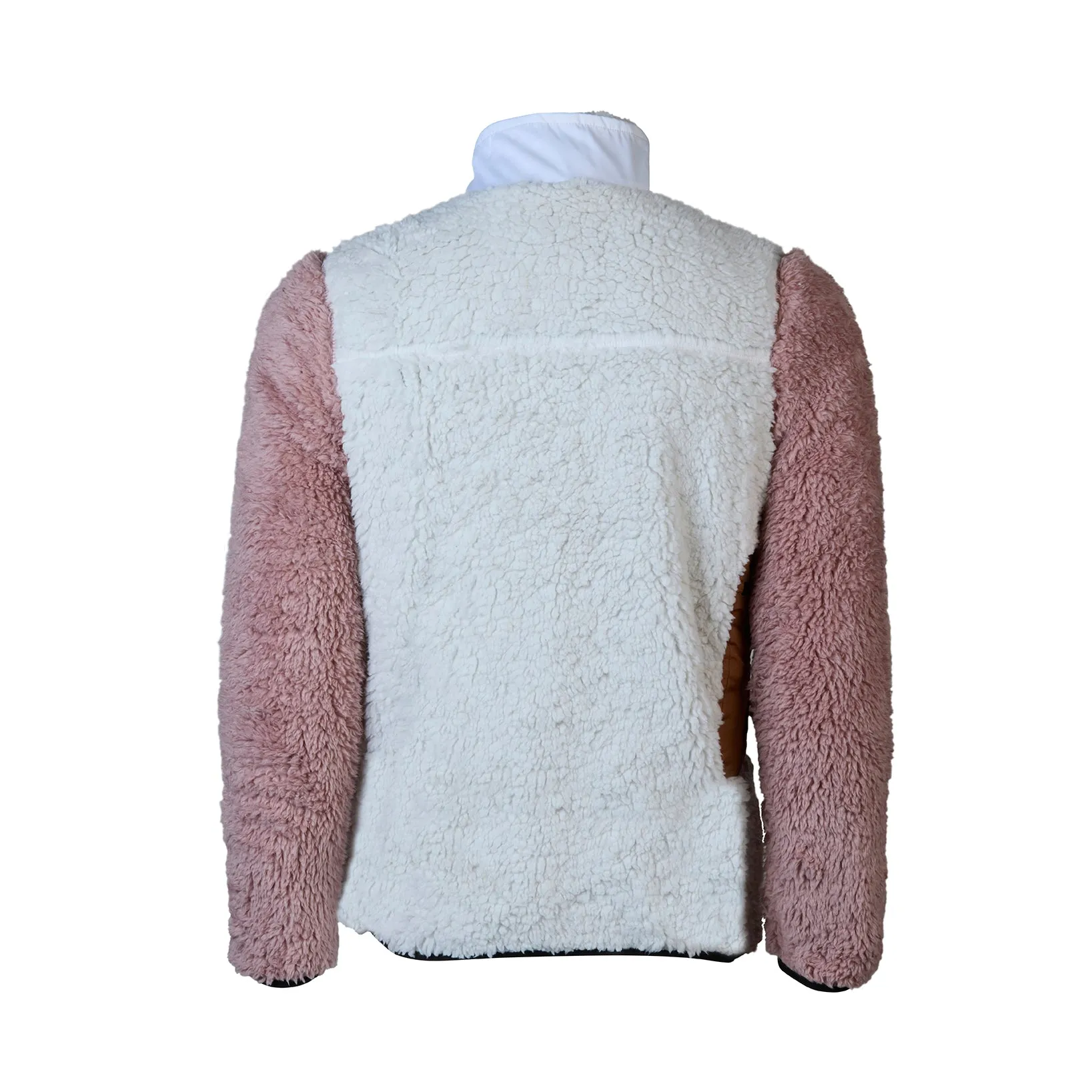 Sherpa Fleece Cycling Commuter Jacket - Off White Ash Rose