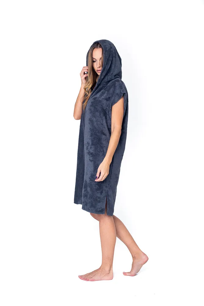 Sofa Killer dark grey bamboo frottee women poncho