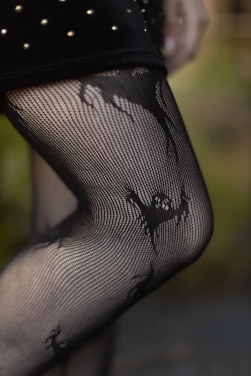 Spooky Ghost Fishnet Tights