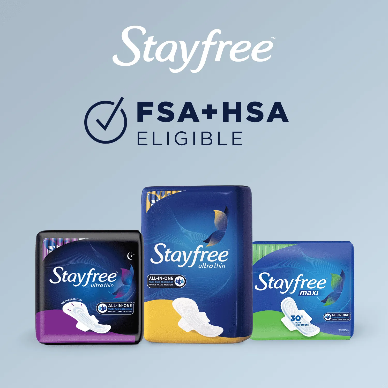 Stayfree Maxi, Overnight Pads with Wings, Unscented, 28 Ct