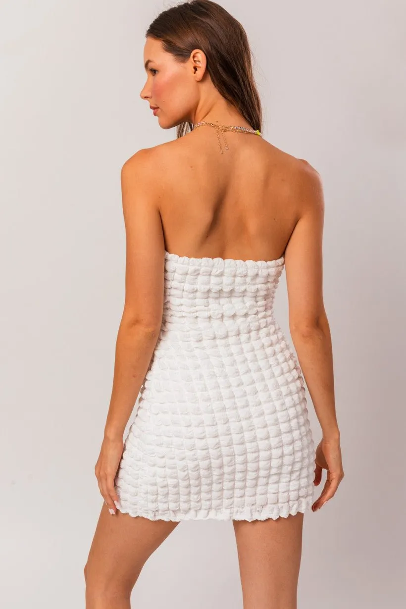 Strapless White Mini Dress