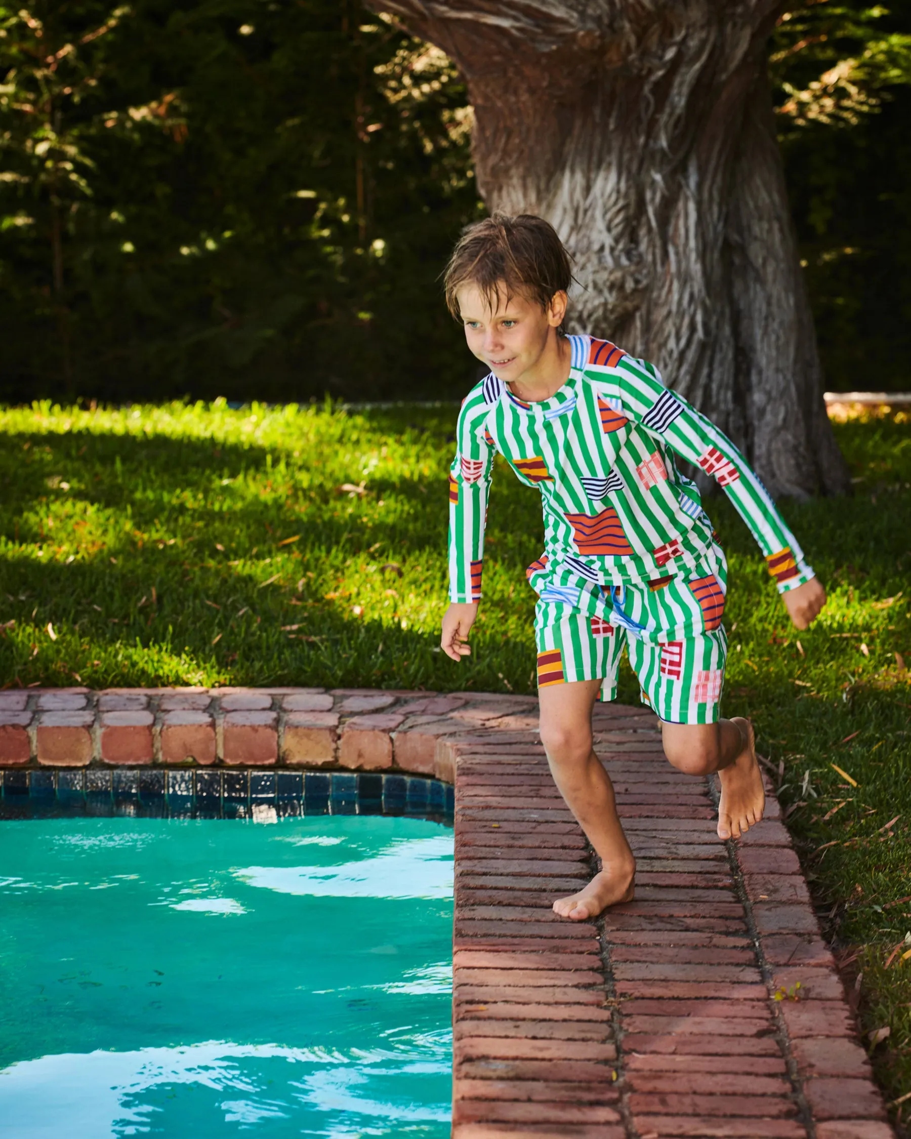 Stripe On Stripe Boardies and Poncho Bundle