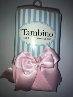 Tambino Bow Tights Baby Pink