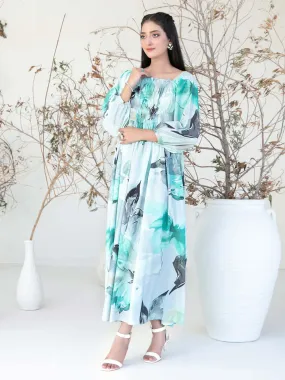 Tawakkal "Ameliana" Casual Staple Linen Maxi Dress (D3966) - Aqua