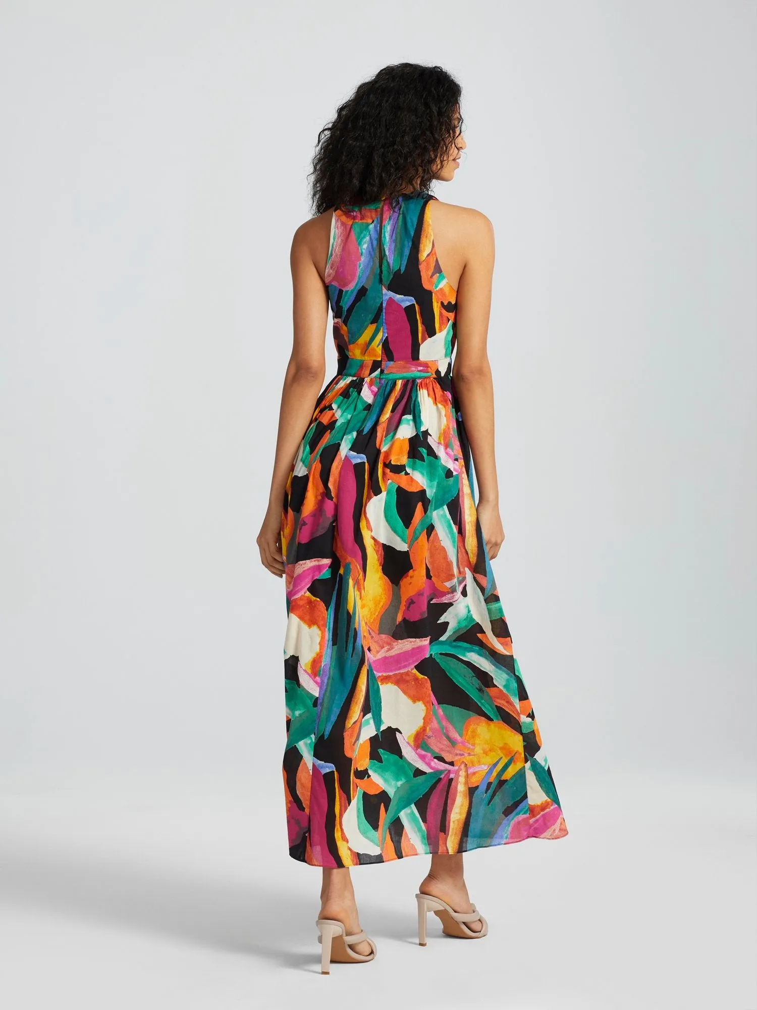 Terema Printed Halterneck Maxi Dress