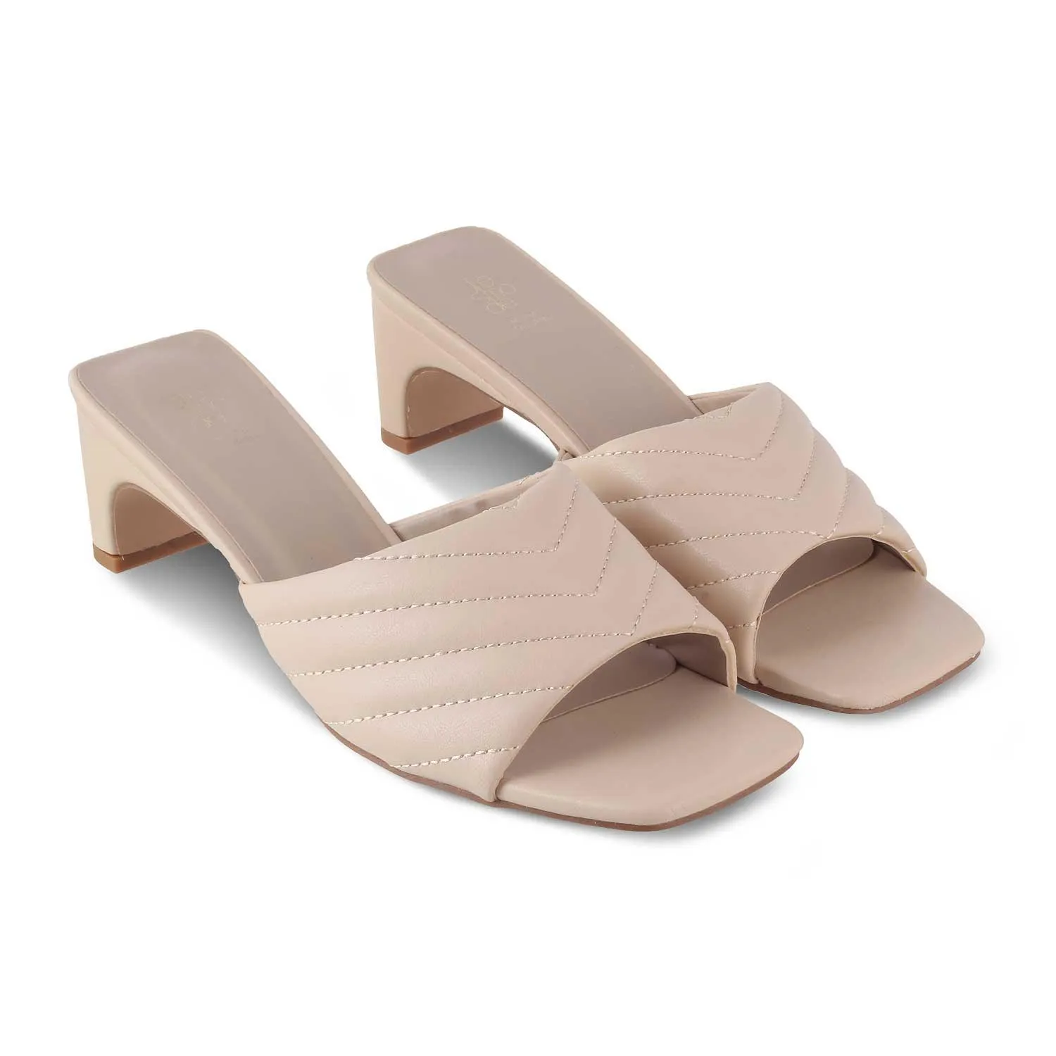 The Toyoyo Beige Women's Dress Heel Sandals Tresmode