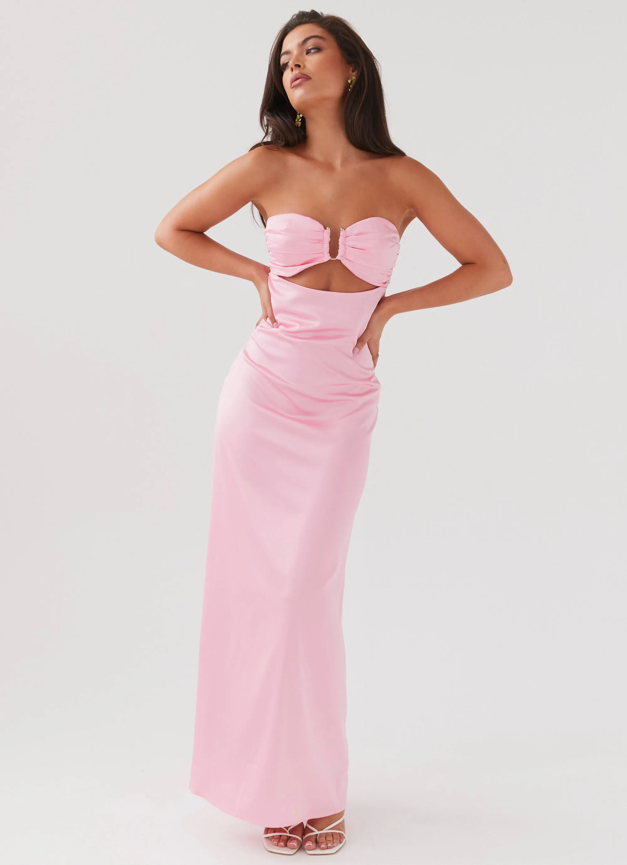 Tropicana Satin Maxi Dress - Candy